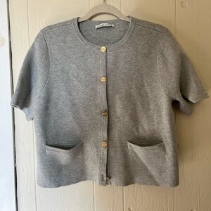 Abercrombie & Fitch Gray Cardigan with Gold Button